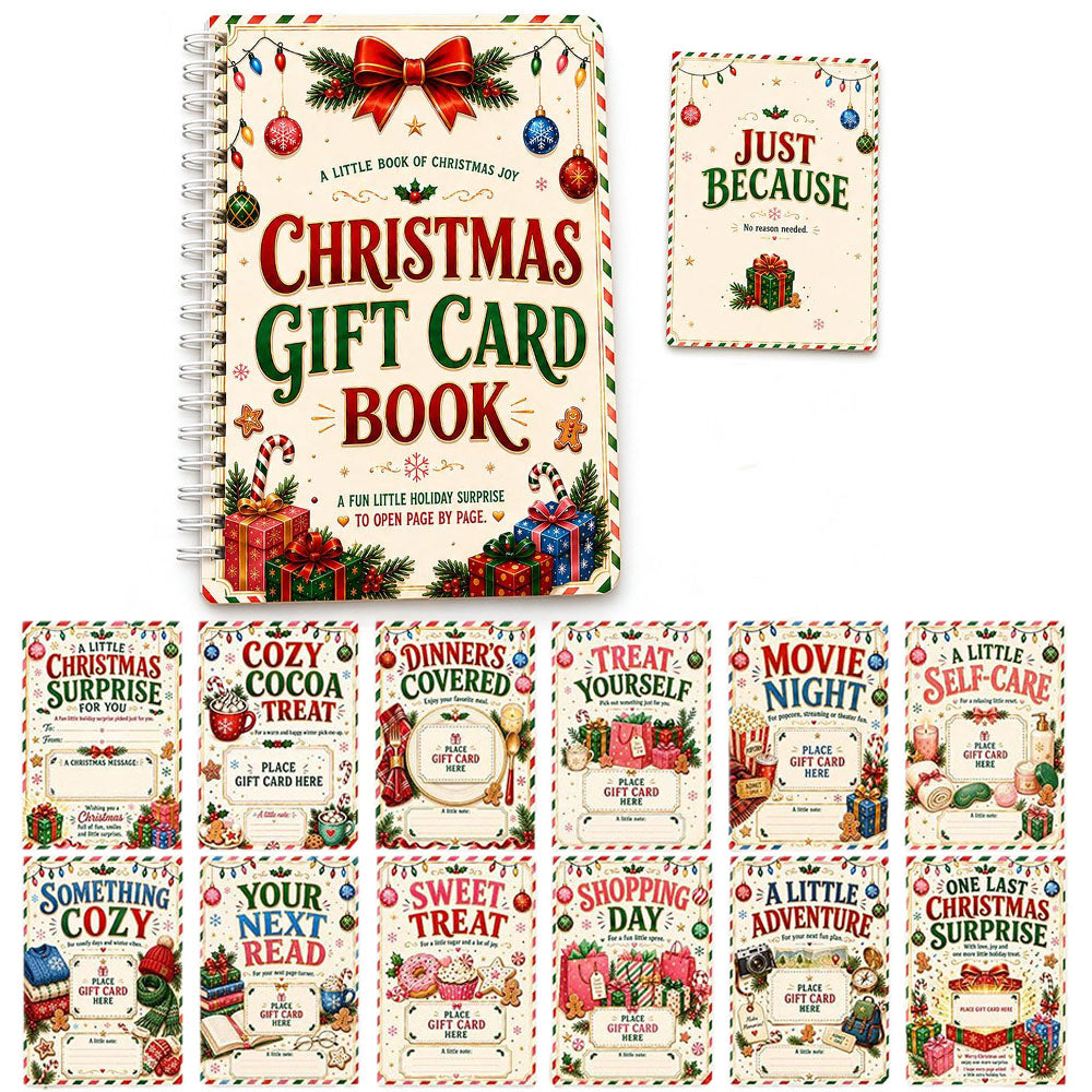 Christmas Presents Card Book Spiral Bound Holder Organiser with Handwritten Notes Style A
