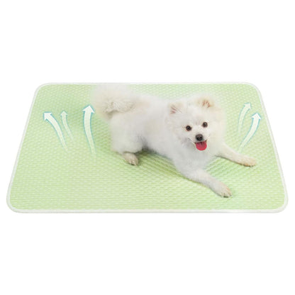 Pet Cooling Mat Dog Cat Breathable Summer Cooling Pad  Light Green