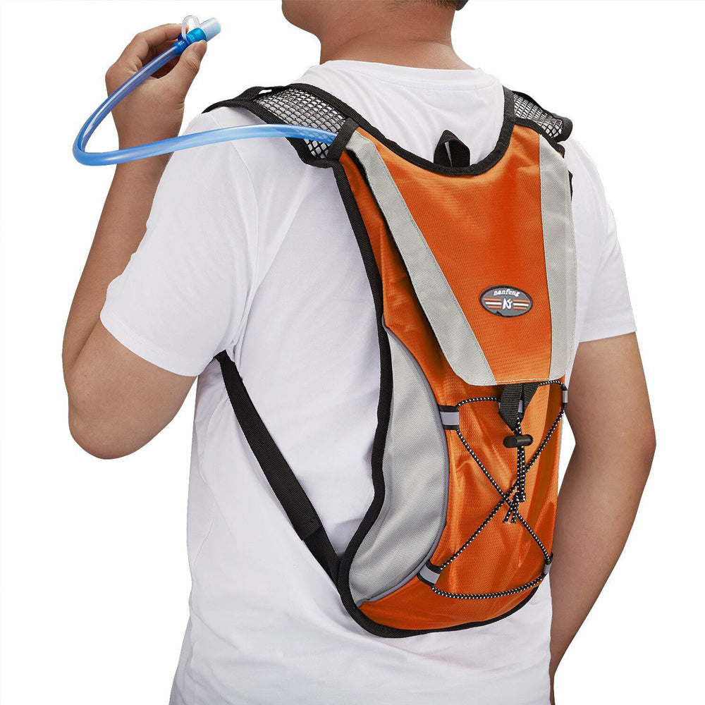 Hydration Backpack Pack with 2L Water Bladder Water Rucksack Backpack for Hiking Running Biking Orange