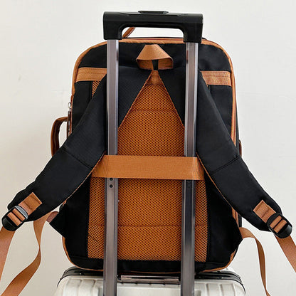 26L Expandable Commuter Backpack Water Resistant Laptop Bag with USB Charging Port Black