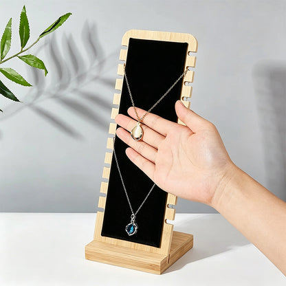 Bamboo Necklace Display Stand for Vendor- Black