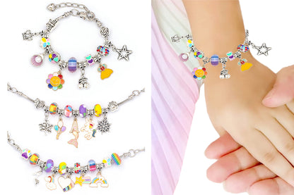Pendant bracelet making kit includes a total of 63 pieces-colourful