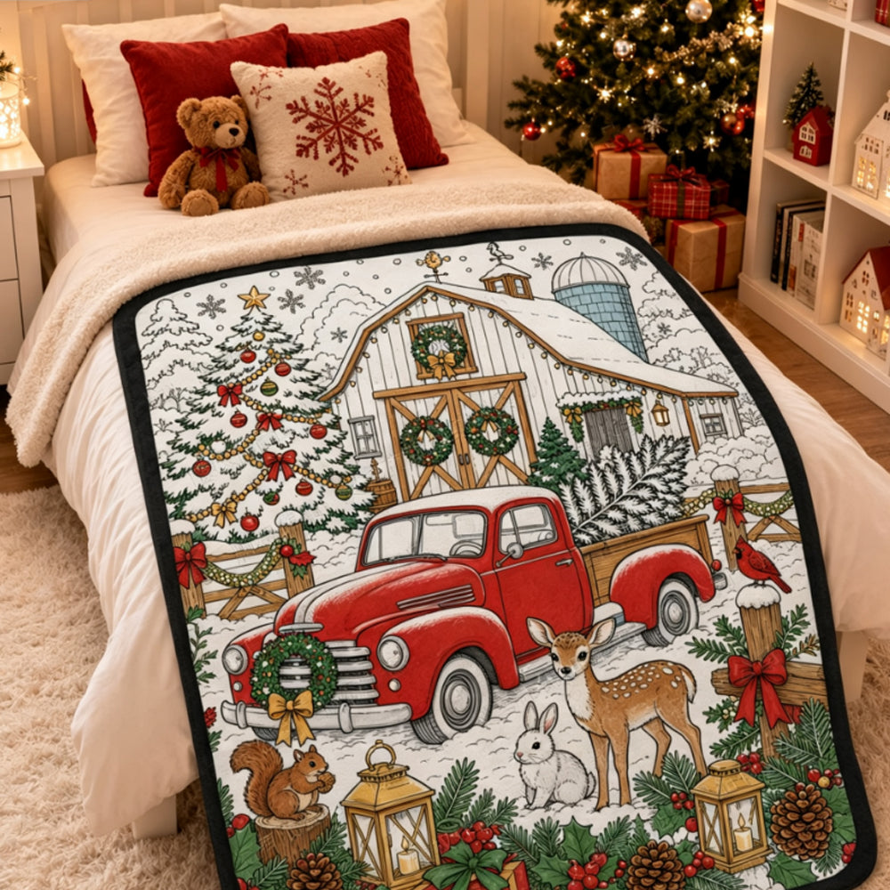 DIY Coloring Graffiti Christmas Blanket Drawing Blanket for Adults - Style6