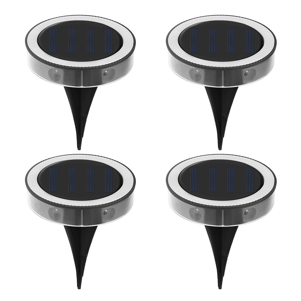 4Pcs Solar Ground Lights Outdoor Bright In-Ground Landscape Lighting Pathway Lawn Patio Yard Deck Decor White Light