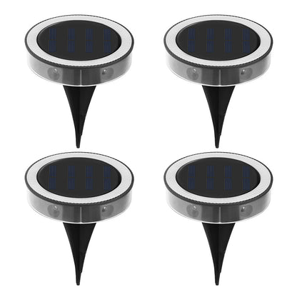 4Pcs Solar Ground Lights Outdoor Bright In-Ground Landscape Lighting Pathway Lawn Patio Yard Deck Decor White Light