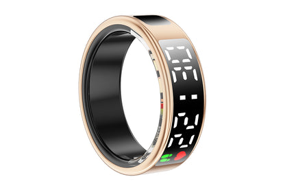 Smart Ring Health Ring Fitness Tracker Ring for Heart Rate Blood Oxygen-Champagne Gold
