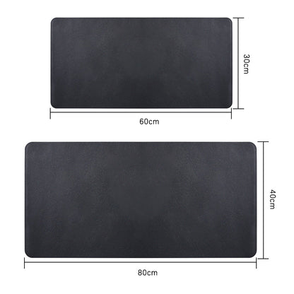 PU Leather Desk Mat Protector Non-Slip Mouse Mat Water Resistant Desk Blotter Pad for Office and Home Black