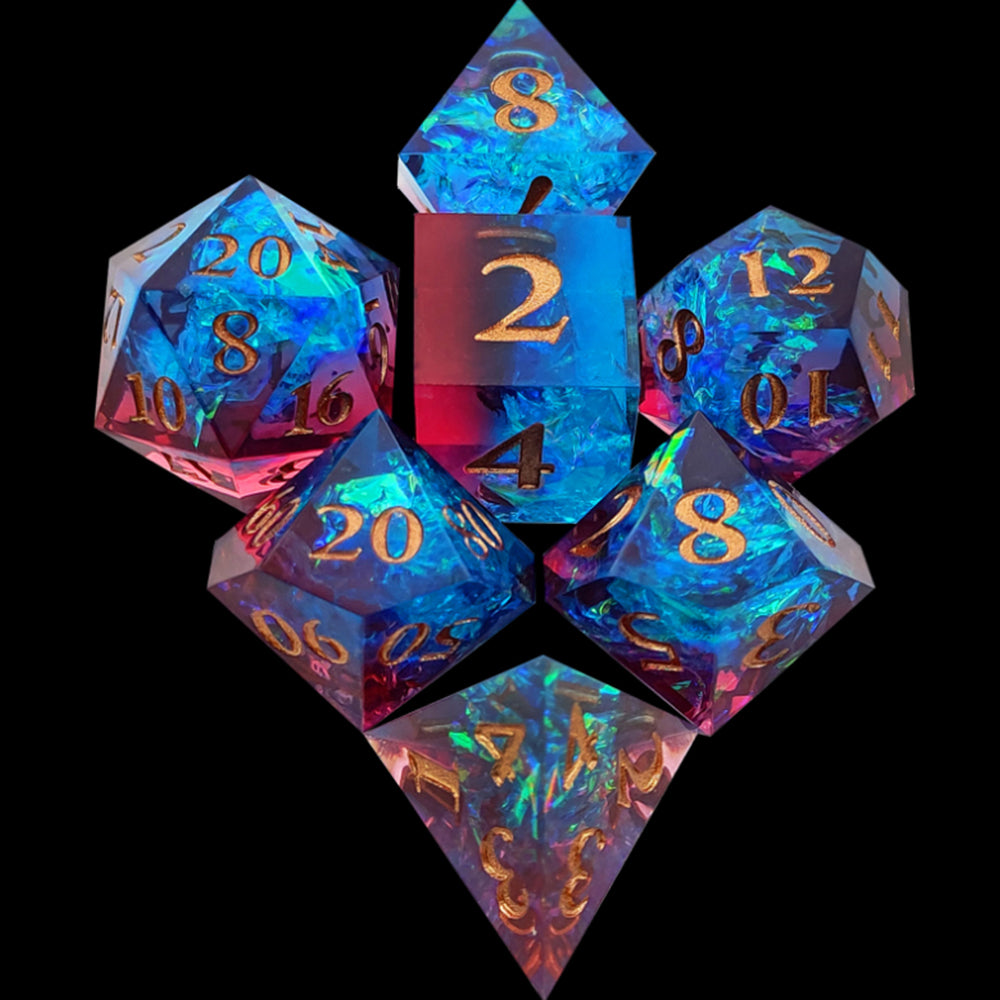 7Pcs Set DND Dice Resin Dice Table Games Accessories Style 5