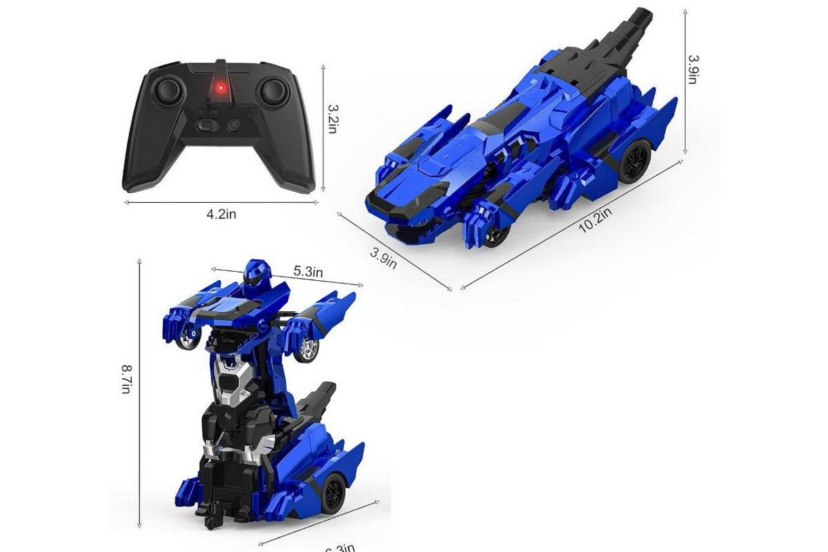 Dinosaur Transform Rc Cars 2.4Ghz Remote Control Car Transforming Robot -Blue