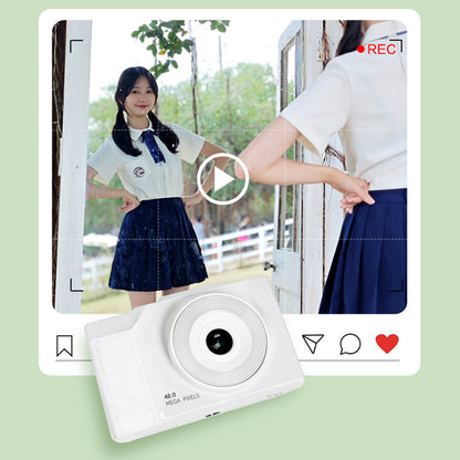 16X Zoom Digital Camera 180 Degree Flip Screen Autofocus Video Camera with 32G Memory Card White