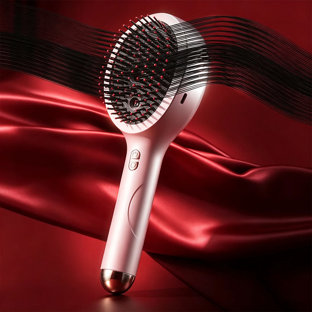 3 in 1 Electric Spray Hair Comb with Mist Function-Pink