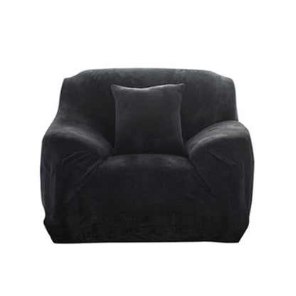 Velvet Stretch Sofa Slipcover Sofa Couch Furniture Protector Cover Black