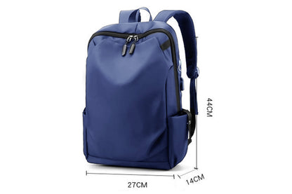 Business Laptop Backpack Anti-Theft USB Charging Port External Headphone Jack for Mens Womens -Blue