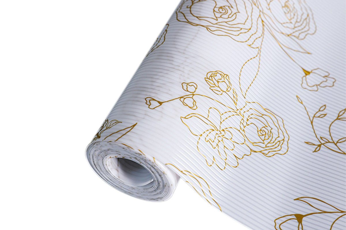 3m Shelf Liner Mat for Drawer Cupboard Cabinet Kitchen Pad Water-Resistant Non-Slip Liner-Golden Rose