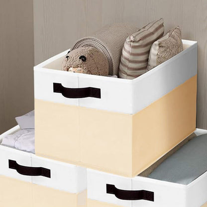 2Pcs Foldable Storage Bins Large Closet Storage Baskets for Clothes Blanket Beddings Towels Beige