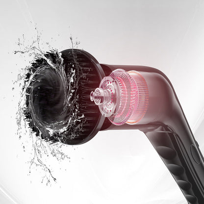 Cordless Electric Spin Scrubber Rechargeable Cleaning Brush with 7 Replaceable Brush Heads Black