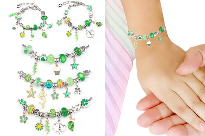 Pendant bracelet making kit includes a total of 63 pieces-Green