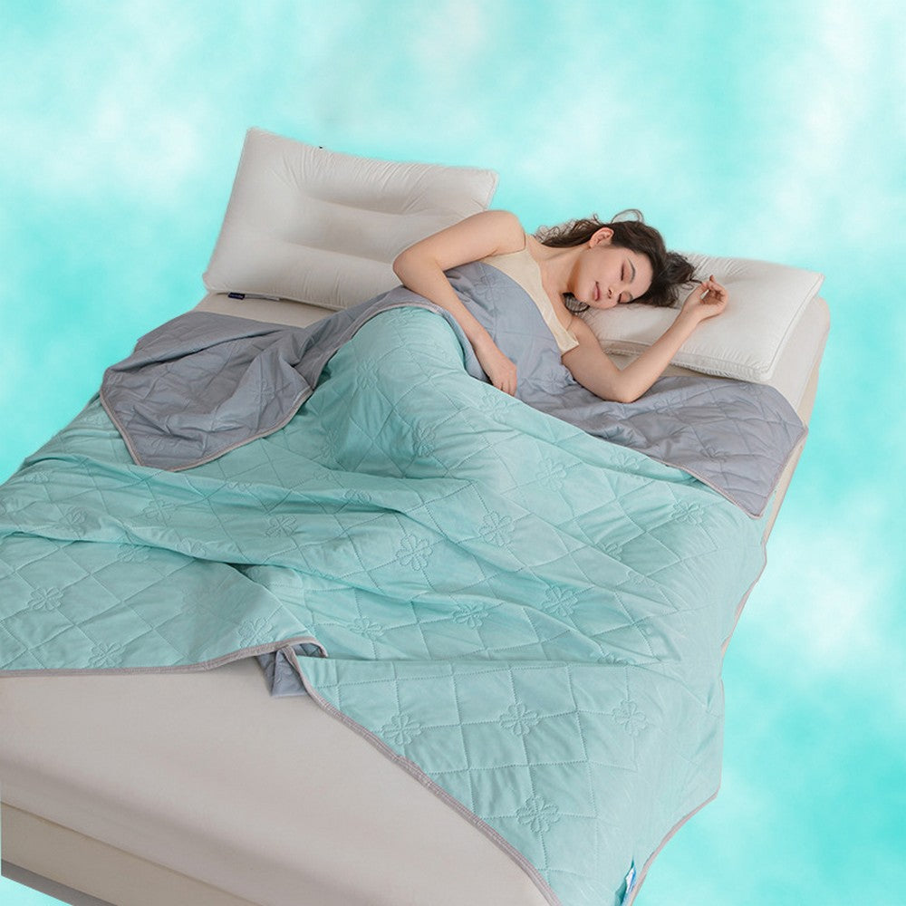 Double-Sided Cooling Blanket Summer Cool Touch Quilt Air Conditioner Blanket Green