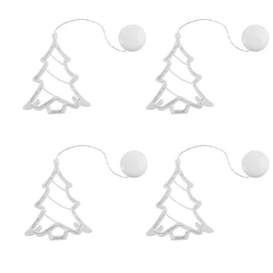 4PCS Christmas String Lights Hanging Window Indoor Outdoor Lights with Suction Cup for Xmas Party Decoration -Christmas tree