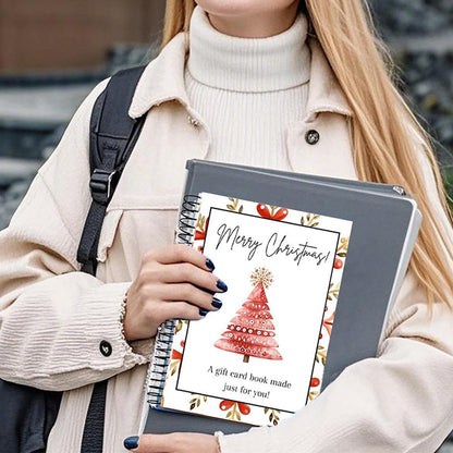 3 Pieces Christmas Gift Card Book Coil Bound Card Holder - Christmas Tree