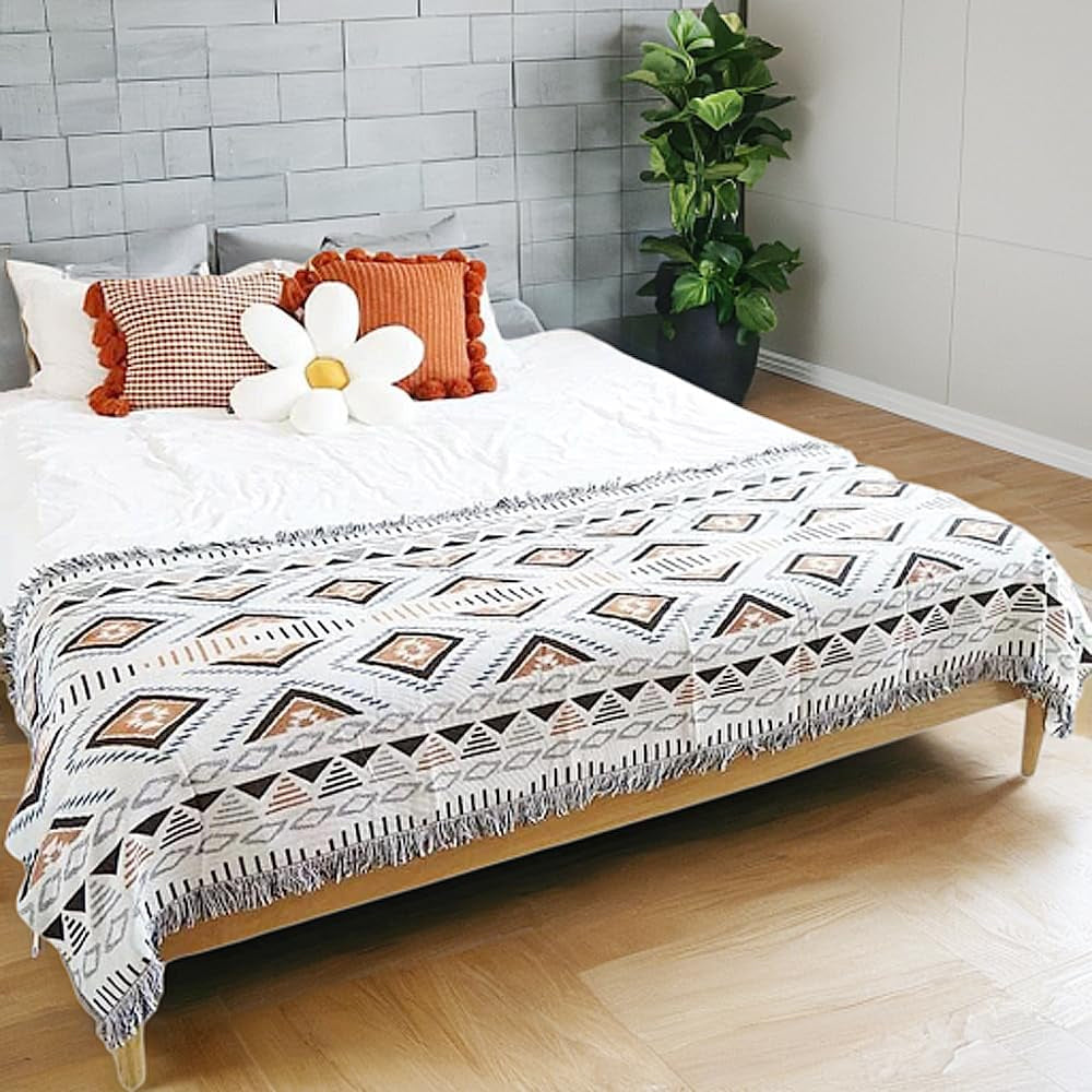 Aztec Style Throw Blanket Bohemian Sofa Blanket Cover for Couch Chair Bed Home Outdoor Beach Travel Style 1