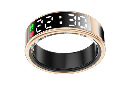 Smart Ring Health Ring Fitness Tracker Ring for Heart Rate Blood Oxygen-Champagne Gold