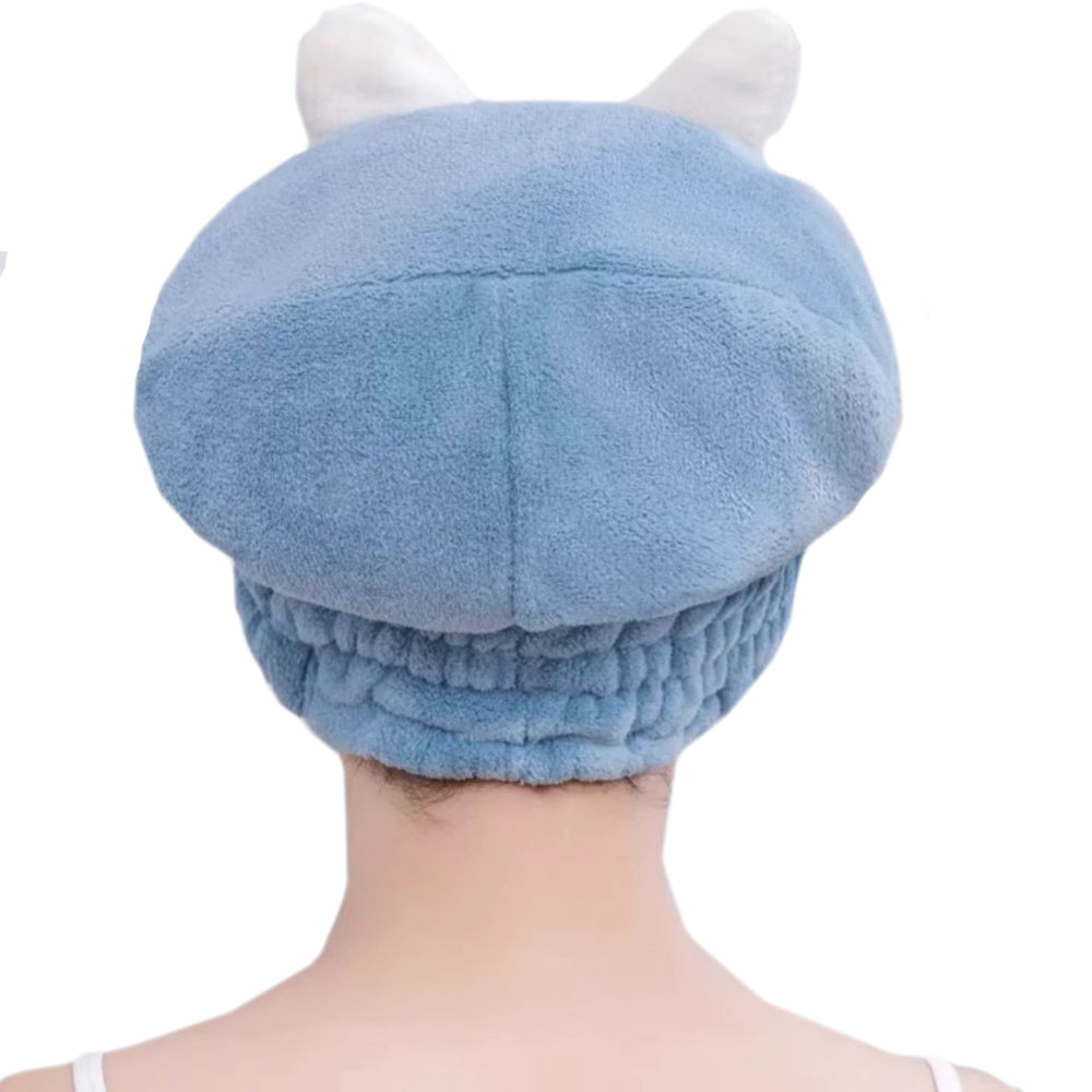 2Pcs Set Quick Absorbent Drying Hair Caps with Bow-Knot Hair Turban Wrap for Women Style 2