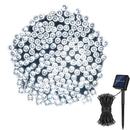 12 Meters Solar Powered LED String Lights Outdoor Decorative Fairy Lights White