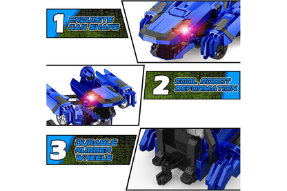 Dinosaur Transform Rc Cars 2.4Ghz Remote Control Car Transforming Robot -Blue