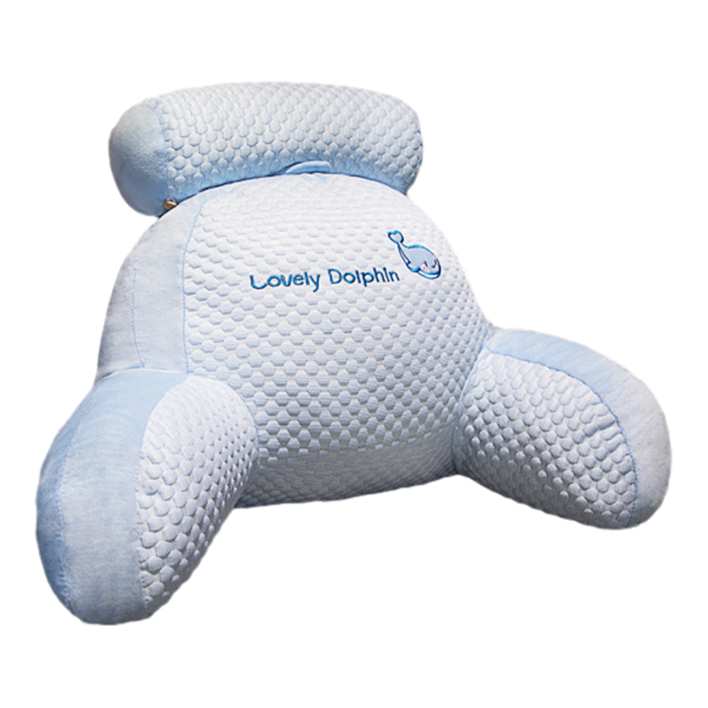 Back Rest Reading Pillow Neck Lumbar Support Pillow Chair Cushion Blue Dolphin