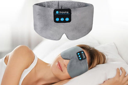 Bluetooth Sleep Mask with Headphones Music Eye Mask for Sleeping Travel Meditation -Grey