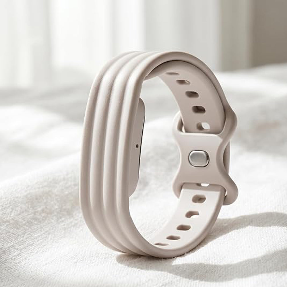 2 Piece Silicone Band Replacement for Google Fitbit Air-Beige and Orange