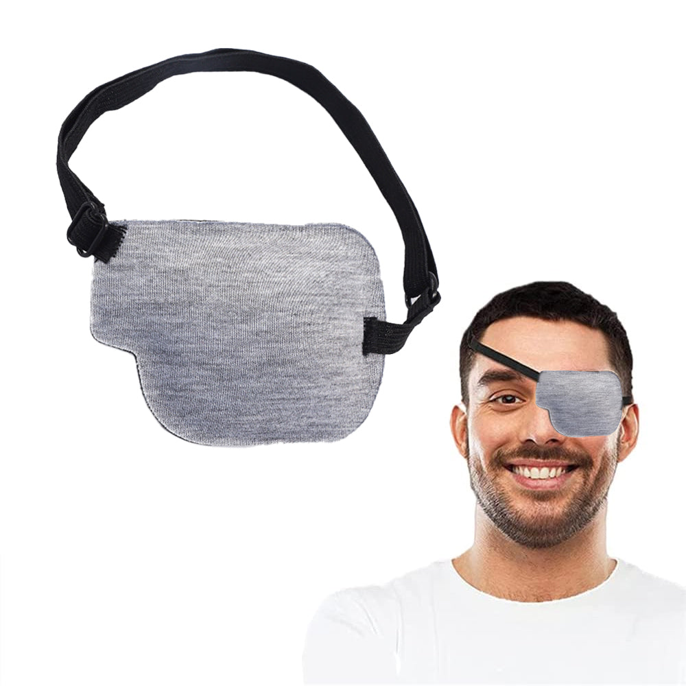 3D Single Eye Cover Adjustable Amblyopia Eye Masks Vision Care Blindfold Eye Patch -Grey