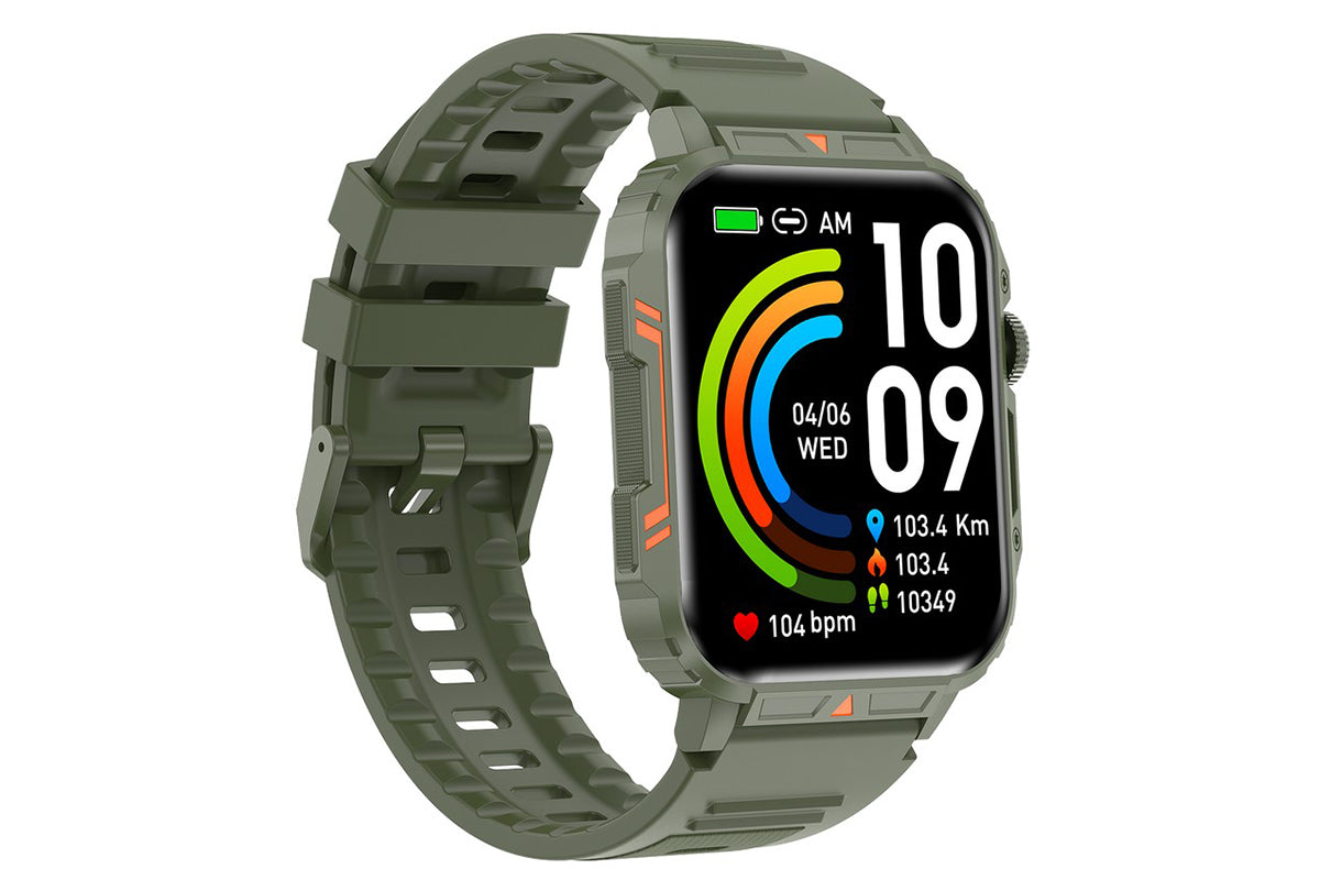 Military Smart Watch 1.95-Inch Fitness Tracker with Heart Rate Sleep Monitor 100 Sports Modes Activity Tracker-Green
