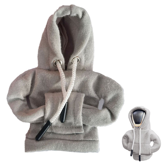 Shift Knobs Fashionable Hooded Shirt Mini Car Shifter Knobs Cover Trim-Grey