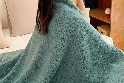 Sherpa Throw Blanket Winter Fuzzy Throws Fluffy Soft Cozy Fleece Plush Blanket-Green