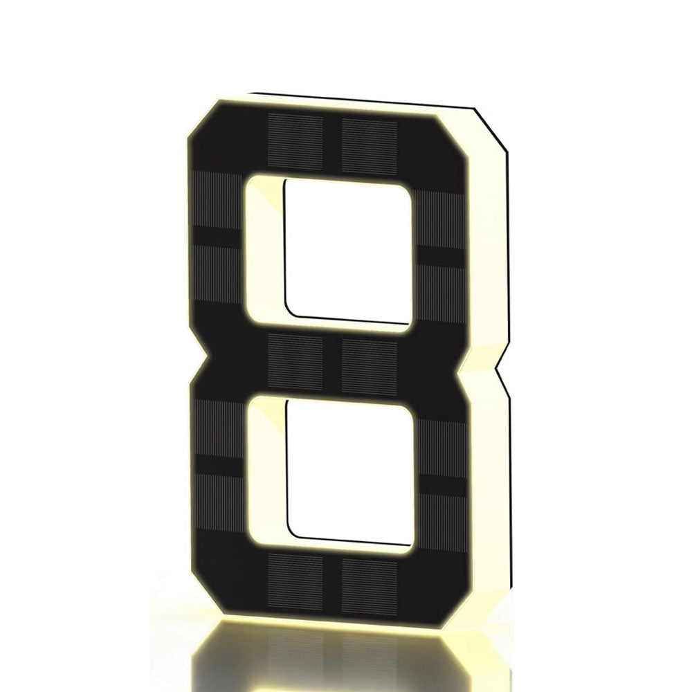 Solar Illuminated Address Sign with Light -Number 8