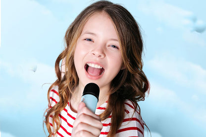 Mini Karaoke Machine for Adults Portable Bluetooth Speaker with 2 Wireless Microphones Christmas Birthday Holiday Toy Gifts-Blue