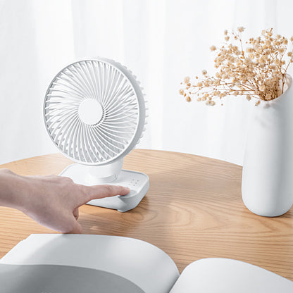 4-Speed Air Circulator Desk Fan Rechargeable Quiet Table Fan for Home Office Dorm White