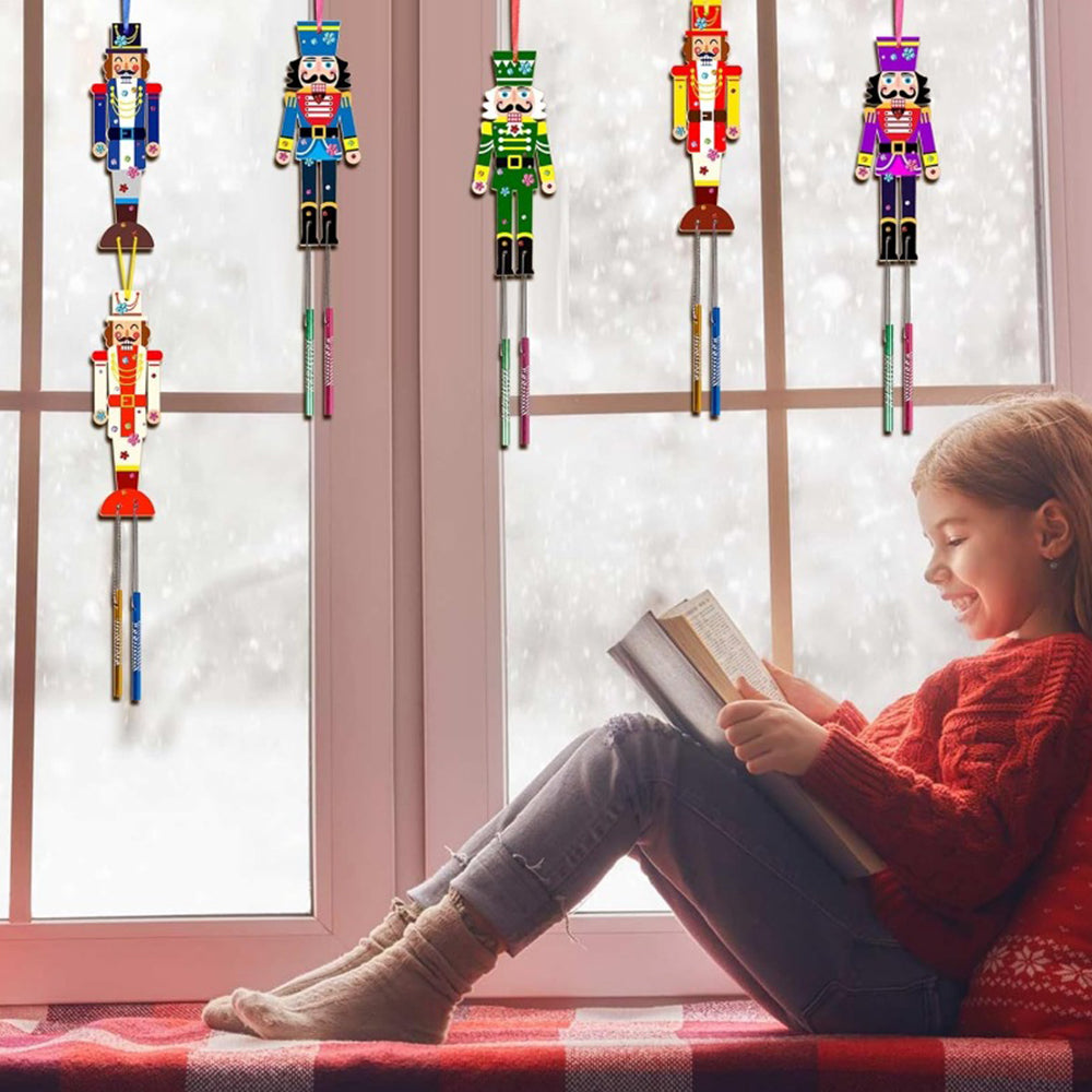 3D Wooden Wind Chime Craft Kit for Kids DIY Wind Chimes Decorative Ornament Nutcracker Style