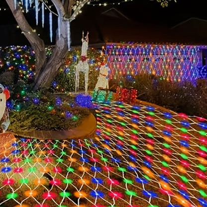 Solar Outdoor Mesh Lights Bush Lights 8 Modes Christmas Net Light - Colorful