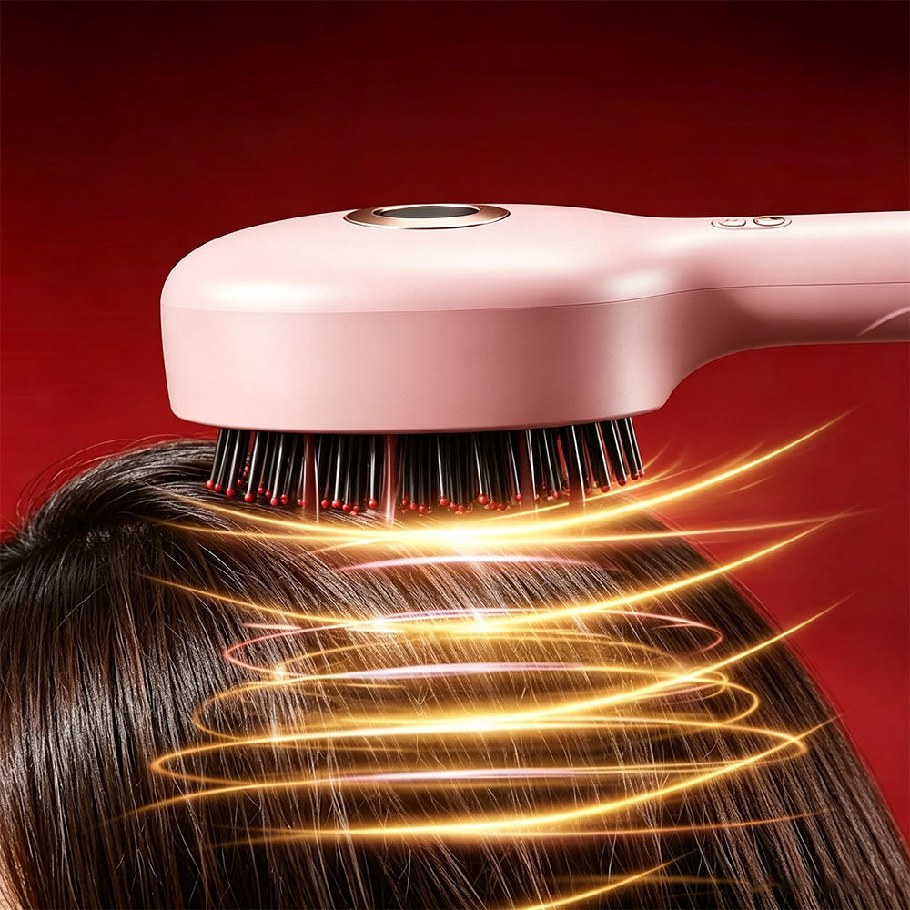 3 in 1 Electric Spray Hair Comb with Mist Function-Pink