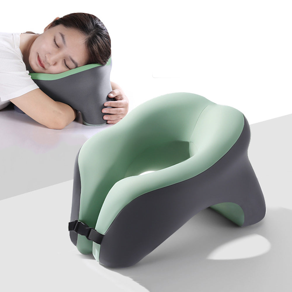 Travel Neck Pillow U-Shaped Neck Support Memory Foam Pillows Green
