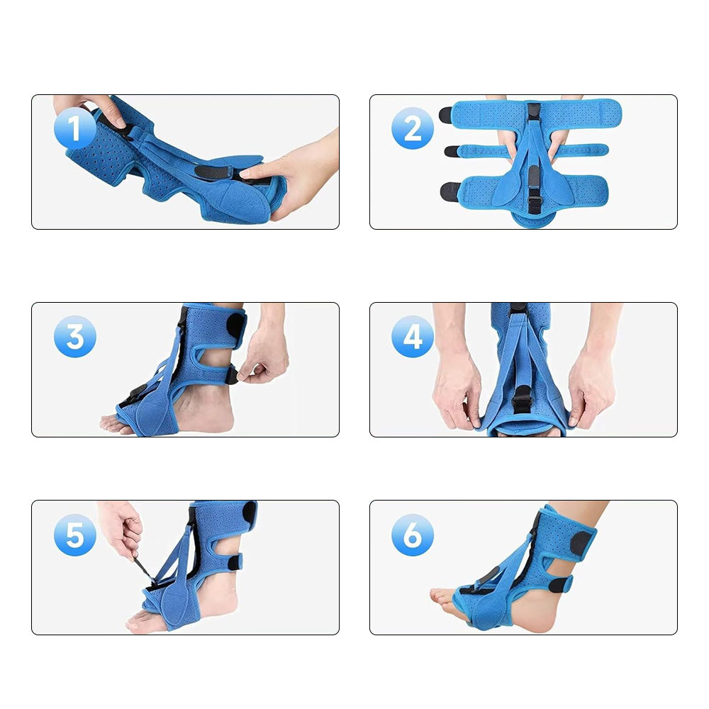 Plantar Fasciitis Night Splint Foot Drop and Achilles Brace Blue