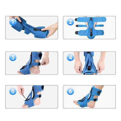 Plantar Fasciitis Night Splint Foot Drop and Achilles Brace Blue