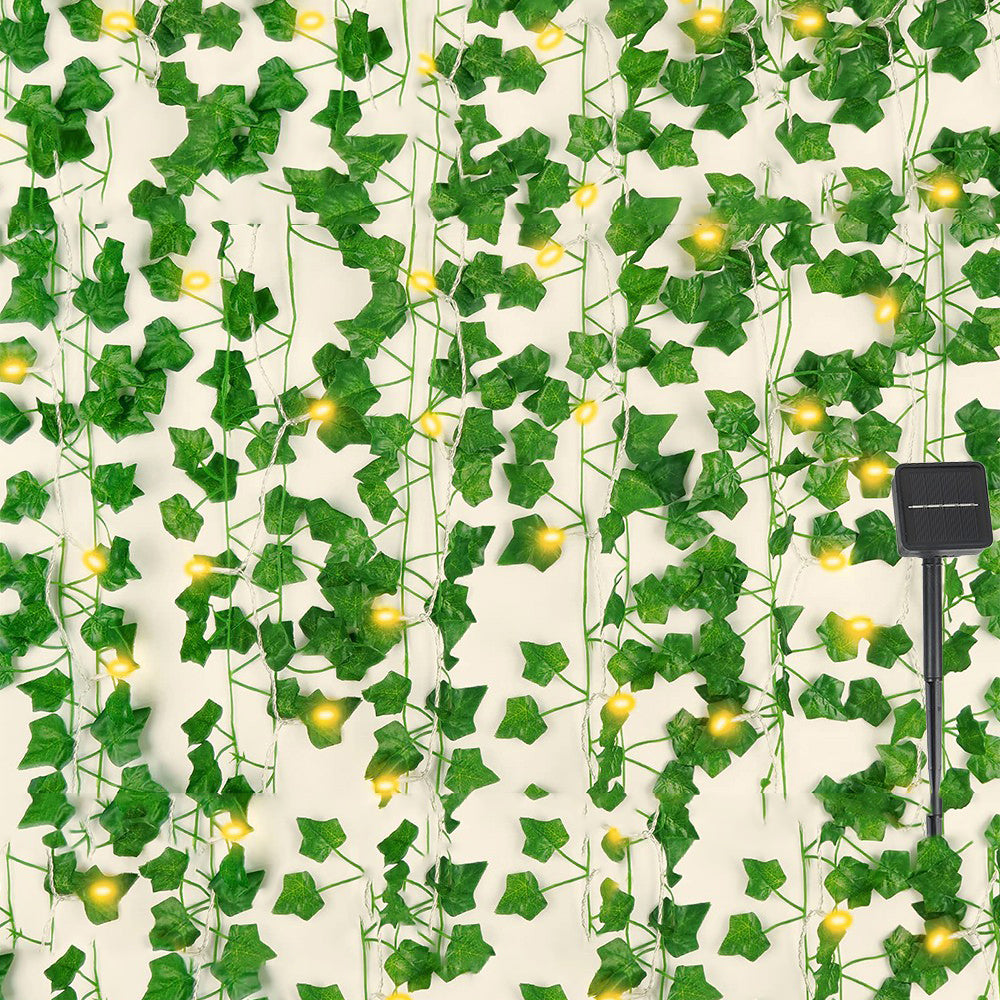 10m 100 LED Artificial Ivy Leaves Solar String Light -Style 3