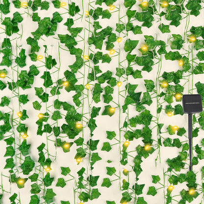 10m 100 LED Artificial Ivy Leaves Solar String Light -Style 3