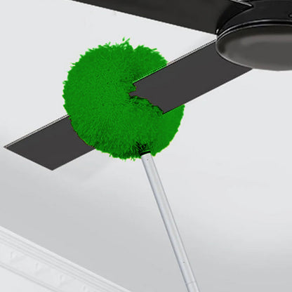 Adjustable Ceiling Fan Cleaner Duster Microfiber Duster for Walls Door Window Top Cleaning Green