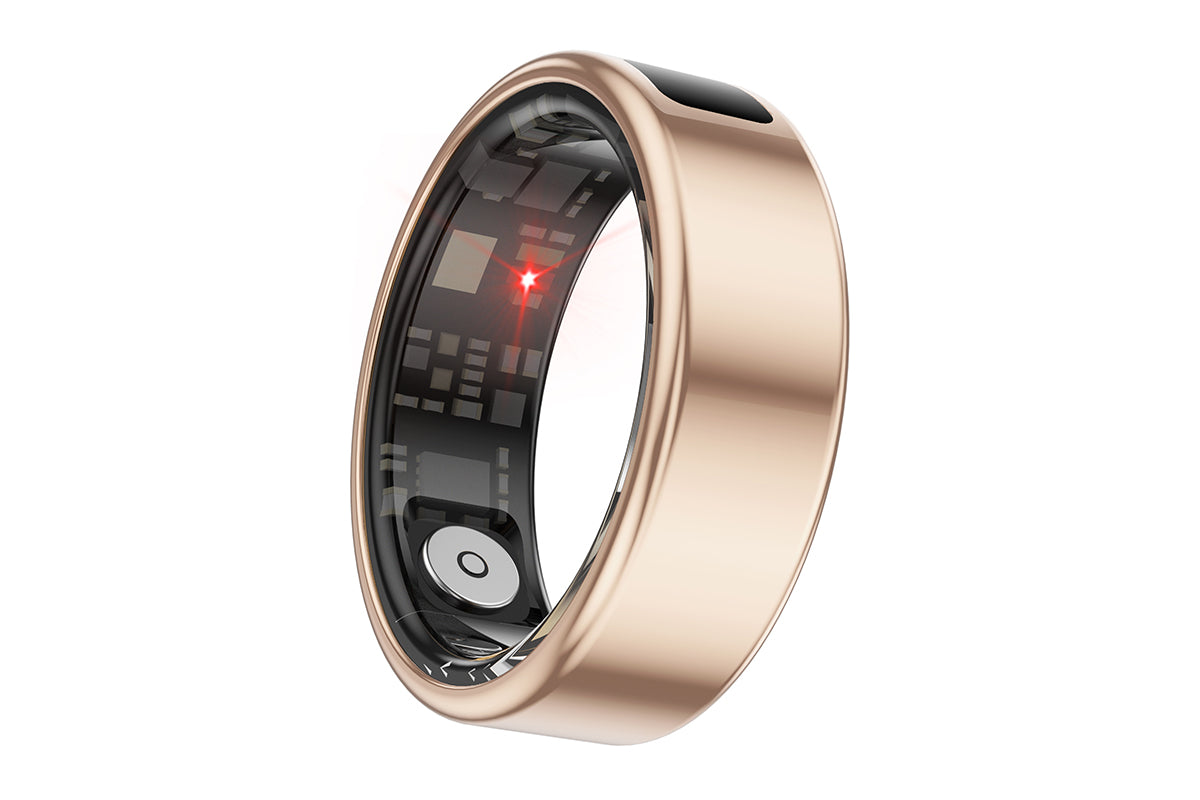 Smart Ring Health Ring Fitness Tracker Ring for Heart Rate Blood Oxygen-Champagne Gold