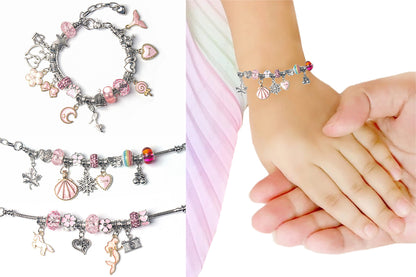 Pendant bracelet making kit includes a total of 63 pieces-Pink